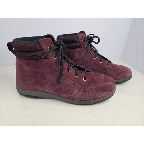 Duluth Trading Co Women Boot 8.5 Purple Suede Steel Creek Ankle Hiking Outdoorsy - Picture 2 of 11